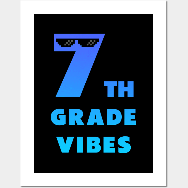 Seventh grade vibes blue Wall Art by Dolta